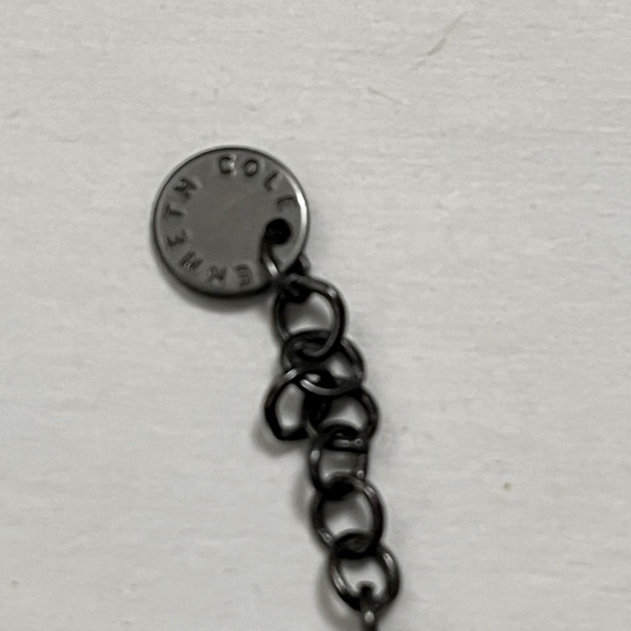 2 sided pendant- blue tigers eye & flower black multi strand chain Kenneth Cole - Picture 7 of 11